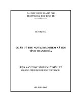 Quản lý thu nợ tại bảo hiểm xã hội tỉnh thanh hóa