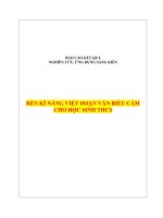 RÈN KĨ NĂNG VIẾT ĐOẠN VĂN BIỂU CẢM CHO HỌC SINH THCS