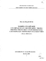 Nghiên cứu đổi mới cơ chế quản lý chuyên môn trong trường trung học cơ sở nhằm nâng cao năng lực giảng dạy của giáo viên