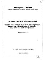 Nghiên cứu sự tập trung và phân quyền trong hệ thống quản lý ngành giáo dục phổ thông việt nam