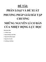 thảo luận phân loại và đề xuất phương pháp giải bài tập chương những nguyên lí cơ bản của nhiệt động lực học