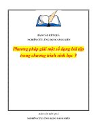 Phương pháp giải một số dạng bài tập trong chương trình sinh học 9