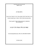 Giáo dục pháp luật cho sinh viên trường cao đẳng nghề qua thực tiễn tỉnh thanh hóa