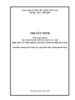 TỔNG MẶT BẰNG QUY HOẠCH CHI TIẾT XÂY DỰNG TL 1:500 KHU DÂN CƯ PHÍA ĐÔNG SÂN BAY THÀNH PHỐ ĐÀ NẴNG