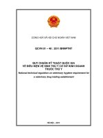 QCVN 01 40 2011 BNNPTNT quy chuẩn quốc gia về vệ sinh cơ sở kinh doanh thuốc thú y