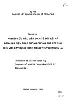 Nghiên cứu đặc điểm dịch tễ sốt rét và đánh giá biện pháp phòng chống sốt rét cho khu vực xây dựng công trình thủy điện sơn la
