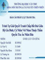 Bài thuyết trình trình tự giải quyết tranh chấp đất đai giữa hộ gia đình, cá nhân với nhau thuộc thẩm quyền tòa án nhân dân