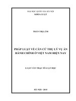 Pháp luật về căn cứ thụ lý vụ án hành chính ở việt nam hiện nay 