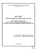 Mối quan hệ giữa nâng cao chất lượng lao động với giải quyết việc làm trong quá trình công nghiệp hóa, hiện đại hóa đất nước
