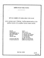 Xây dựng quy trình thẩm định báo cáo kiểm toán của kiểm toán nhà nước