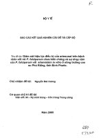 Giám sát hiệu lực điều trị của artesunat trên bệnh nhân sốt rét p falciparum chưa biến chứng và sự nhạy cảm của p falciparum với arteminin in vitro ở nông trường cao su phú