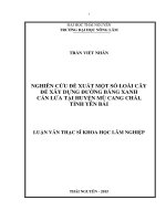 Nghiên cứu, đề xuất một số loài cây để xây dựng đường băng xanh cản lửa tại huyện Mù Cang Chải, tỉnh Yên Bái