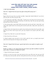 120 câu hỏi vê hải quan