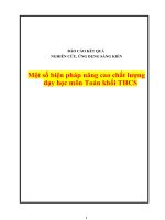 Một số biện pháp nâng cao chất lượng dạy học môn Toán ở trường trung học cơ sở