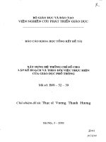 Xây dựng hệ thống chỉ số cho lập kế hoạch theo dõi việc thực hiện của giáo dục phổ thông