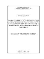 Nghiên cứu tính đa dạng sinh học và một số yếu tố tác động tại Khu bảo tồn loài và sinh cảnh Nam Xuân Lạc, huyện Chợ Đồn, tỉnh Bắc Kạn