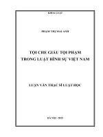 Tội che giấu tội phạm trong luật hình sự việt nam