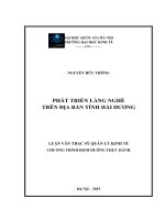 Phát triển làng nghề trên địa bàn tỉnh hải dương