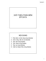 GIỚI THIỆU PHẦN MỀM EPI DATA
