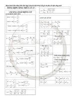 TỔNG HỢP CÁC CÔNG THỨC VẬT LÝ LUYỆN THI ĐẠI HỌC