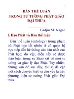 Bản thể luận trong tư tưởng phật giáo đại thừa 