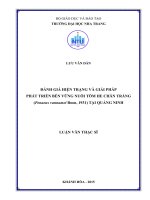 Đánh giá hiện trạng và giải pháp phát triển bền vững nuôi tôm he chân trắng (penaeus vannamei boon, 1931) tại quảng ninh