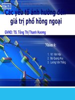 Các yếu tố ảnh hưởng đến giá trị phổ hồng ngoại