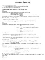 các dạng bài tập nhận biết