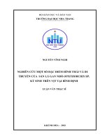 Nghiên cứu một số đặc điểm hình thái và di truyền của sán lá gan nhỏ opisthorchis sp  ký sinh trên vịt tại bình định