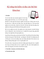 Kỹ năng tìm kiếm và đọc các bài báo khoa học 