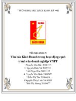 Tiểu luận môn văn hóa kinh doanh chủ đề văn hóa kinh doanh trong hoạt động cạnh tranh của doanh nghiệp VNPT 