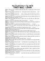 Ngân hàng câu hỏi môn triết học mác lenin 