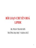 RỐI LOẠN CHUYỂN HÓA lipid, ĐẠI HỌC Y DƯỢC HUẾ