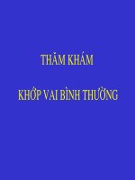 THĂM KHÁM KHỚP VAI BÌNH THƯỜNG