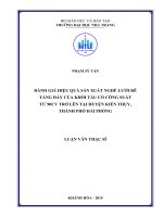 Đánh giá hiệu quả sản xuất nghề lưới rê tầng đáy của khối tàu có công suất từ 90CV trở lên tại huyện kiến thụy, thành phố hải phòng