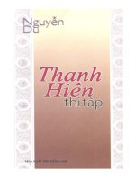 Thanh hiền thi tập của nguyễn du