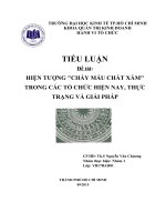 Tiểu luận môn hành vi tổ chức Hiện tượng chảy máu chất xám trong các tổ chức hiện nay thực trạng và giải pháp