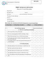 Mẫu phiếu đánh giá đồng nghiệp, đánh giá giờ giảng