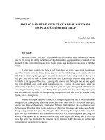 Một số vấn đề kinh tế cửa khẩu Việt Nam trong quá trình hội nhập