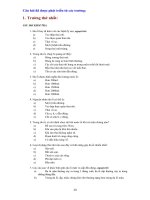 TRẮC NGHIỆM ĐA ỐI CÓ ĐÁP ÁN, TRƯỜNG THỨ NHẤT