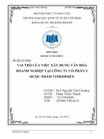Tiểu luận môn hành vi tổ chức vai trò của việc xây dựng văn hóa doanh nghiệp tại công ty cổ phần y dược phẩm vimedimex 