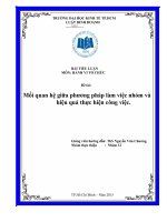 Tiểu luận môn hành vi tổ chức Mối quan hệ giữa phương pháp làm việc nhóm và hiệu quả thực hiện công việc