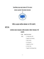 Tiểu luận môn hành vi tổ chức Chính sách động viên nhân viên trong tổ chức