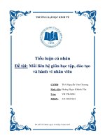 Tiểu luận môn hành vi tổ chức mối liên hệ giữa học tập đào tạo và hành vi nhân viên 