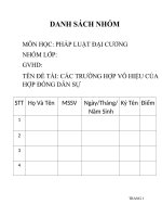 Tiểu Luận Các Trường Hợp Vô Hiệu Của Hợp Đồng Dân Sự