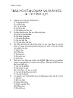 TRẮC NGHIỆM có đáp án PHẦN sức KHỎE TÌNH dục