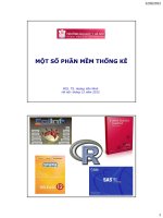 MỘT SỐ PHẦN MỀM THỐNG KÊ