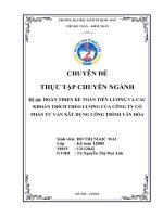 Chuyên đề: Hoàn thiện kế toán tiền lương và các khoản trích theo lương của công ty cổ phần tư vấn xây dựng công trình văn hóa