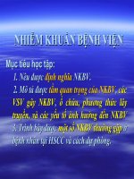 NHIỄM KHUẨN BỆNH VIỆN, BÀI TẬP HUẤN