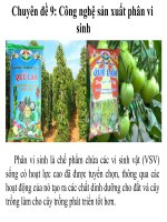 Chuyên đề 9  công nghệ sản xuất phân vi sinh
